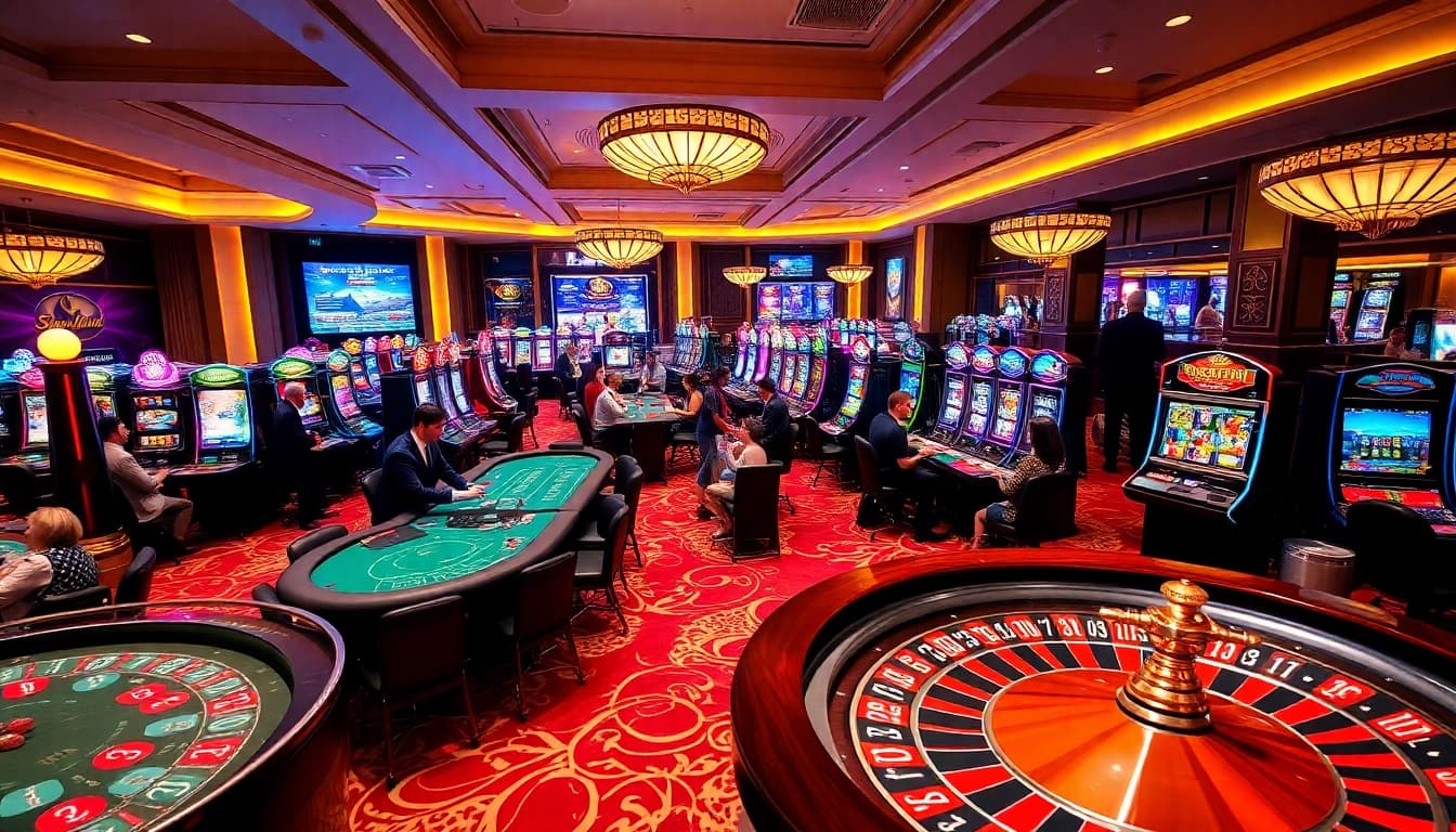 Experience thrilling gameplay at sunwin with vibrant casino tables and lively players.