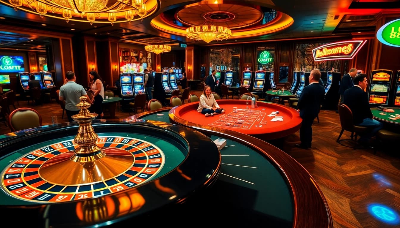 Players enjoy an exciting gaming experience at https://luck88com.net/, showcasing roulette, slots, and poker.