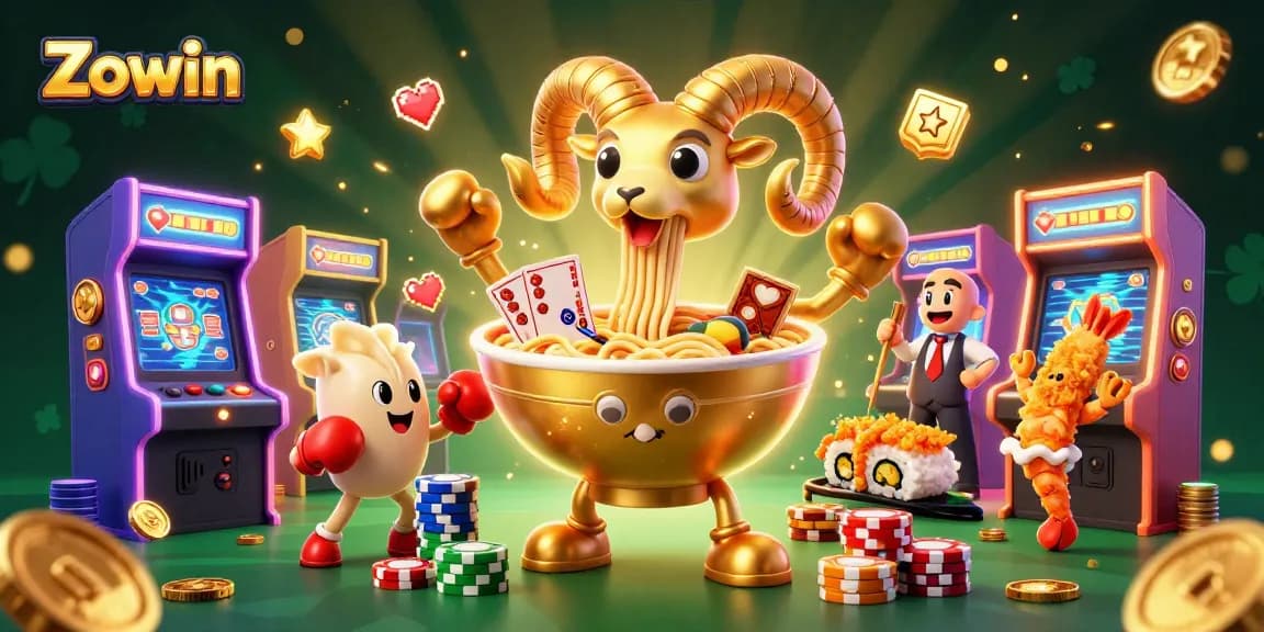 Zowin brings an exciting atmosphere with colorful characters, cards, and casino elements in 3D action.
