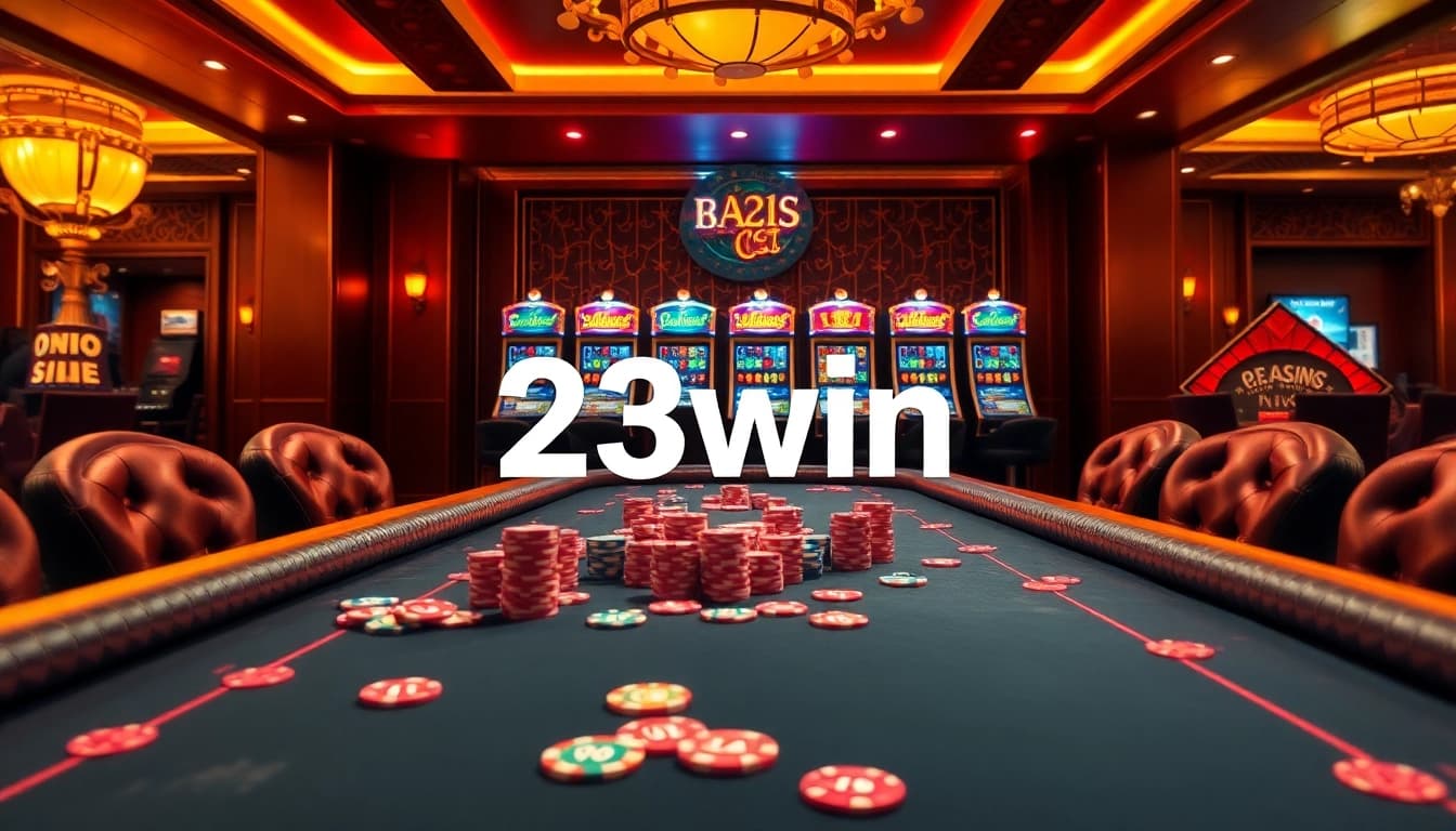 Experience the excitement of 23win with engaging poker gameplay at a luxurious casino.