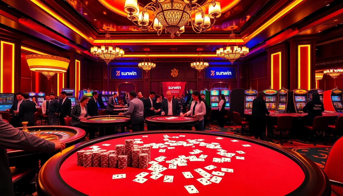 Experience thrilling gameplay at sunwin with vibrant casino tables and engaging players.
