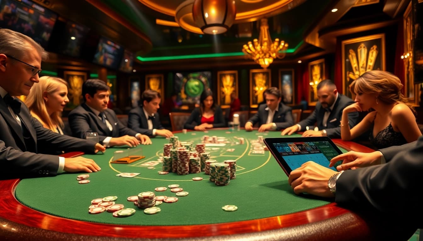 Engage in high-stakes poker at https://jun88buzz.info/ with colorful chips and strategic play.