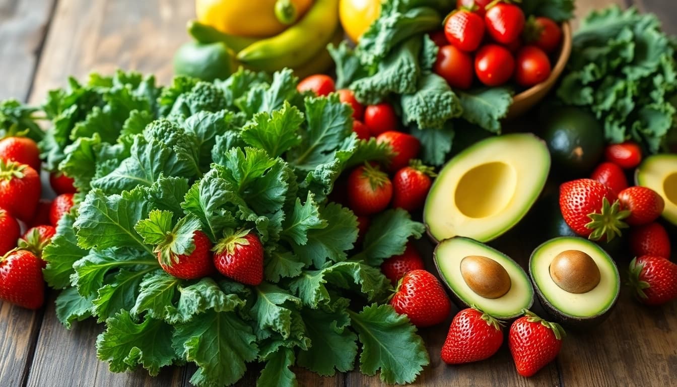 Discover a colorful assortment of healthy food options including vibrant fruits and vegetables.