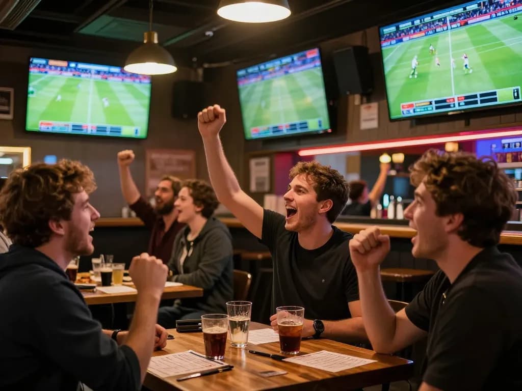 Fans enjoying the excitement of sports betting at https://xoilac.now/ during a live football match, showcasing vibrant atmosphere.