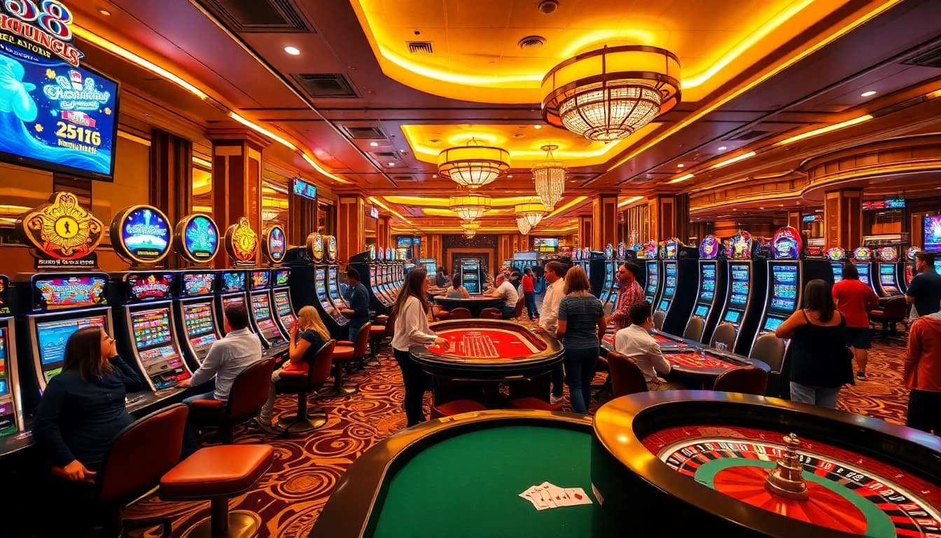 Experience thrilling gaming action at S8.com with vibrant casino tables and players.