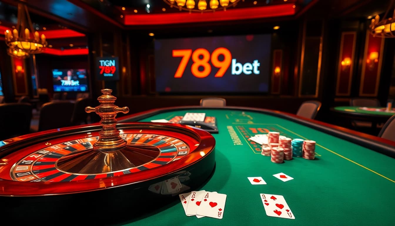 Exciting roulette action at 789bet with vibrant chips and cards on the table.