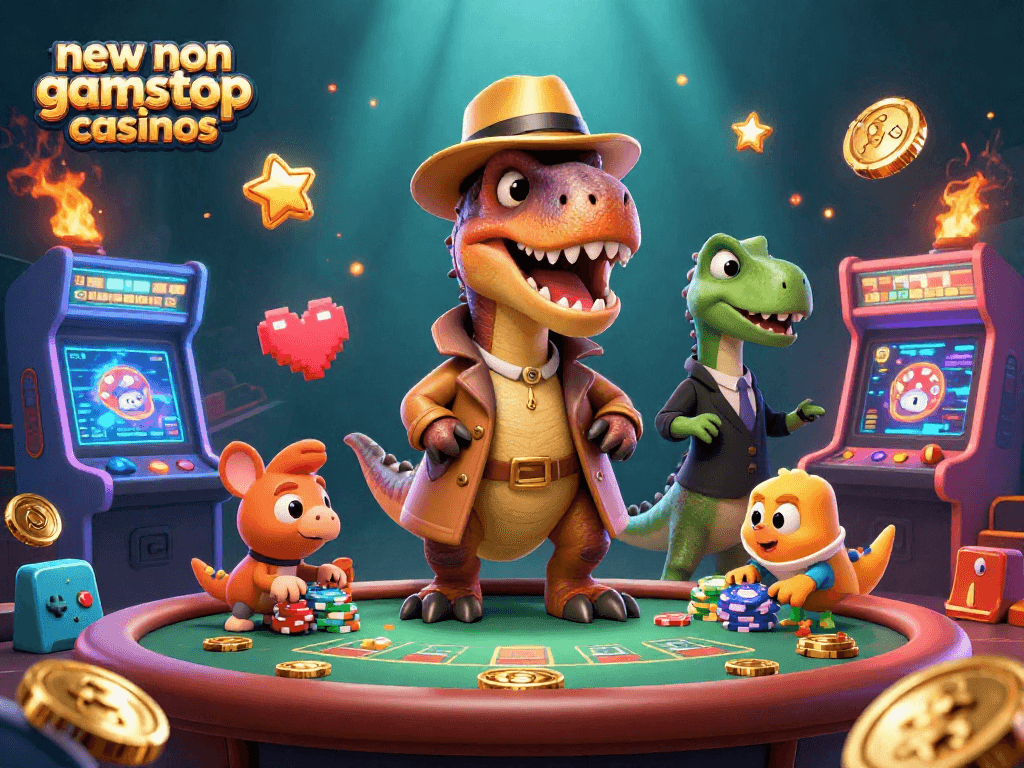 Experience the excitement of new non gamstop casinos with a velociraptor card counter, stegosaurus pit boss, and lively gaming elements.