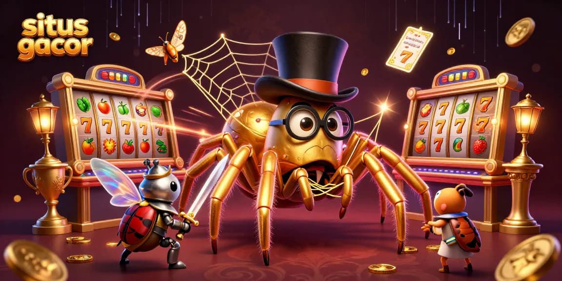 Experience thrill and excitement with situs gacor showcasing dynamic slot reels and colorful game elements.