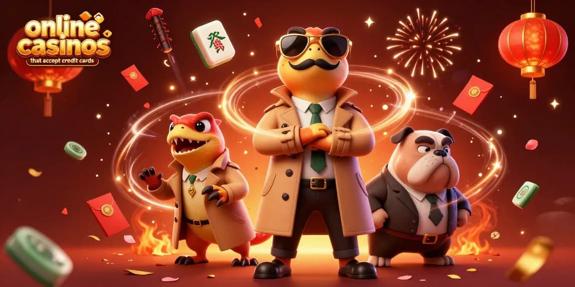 Engage with online casinos that accept credit cards through animated raptors in a casino scene.