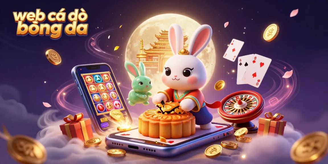 Experience engaging web cá độ bóng đá with a vibrant scene of a moon rabbit and interactive casino games.