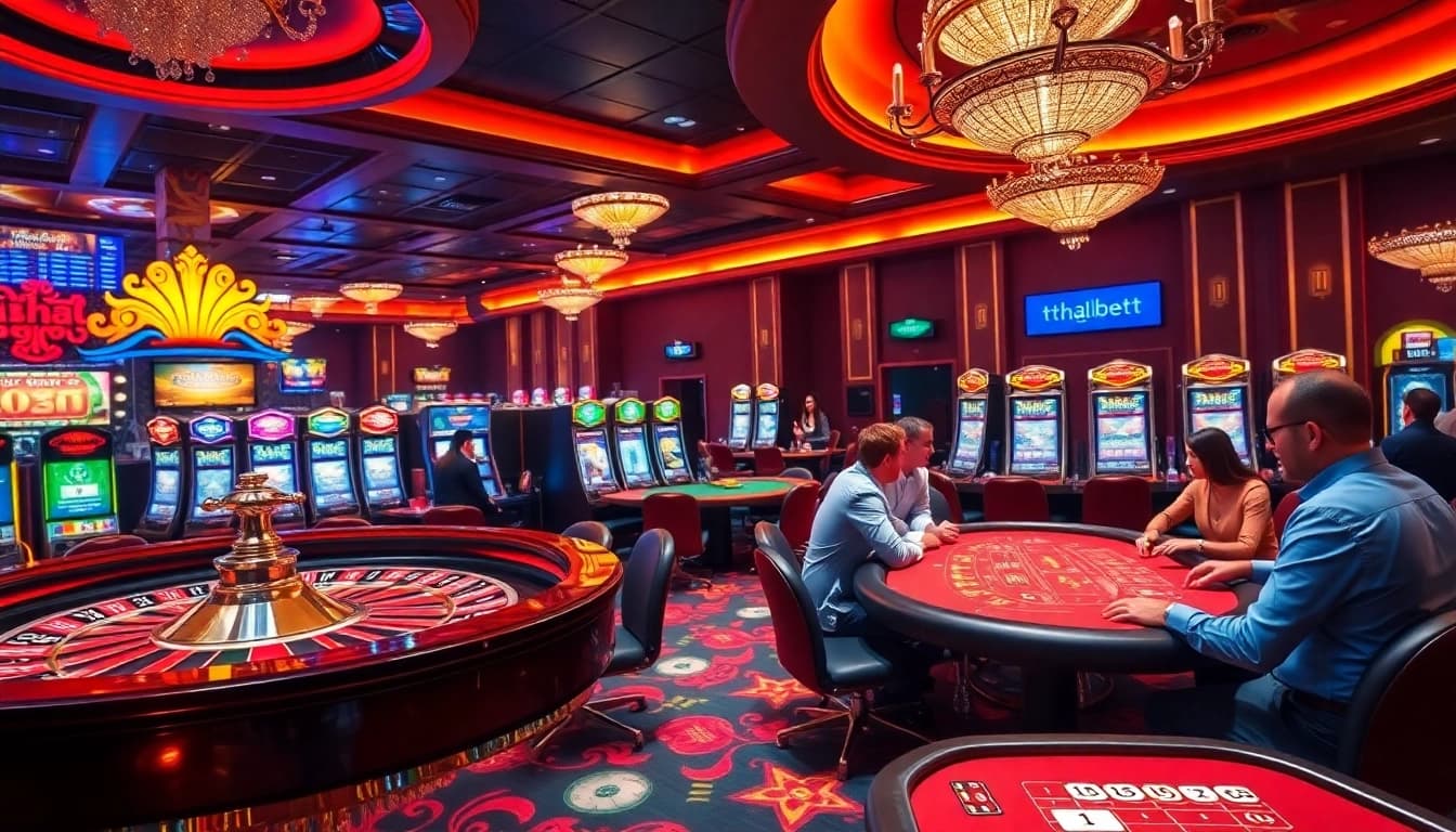 Engaging in high-stakes gameplay at a casino featuring thabet link for online gambling.