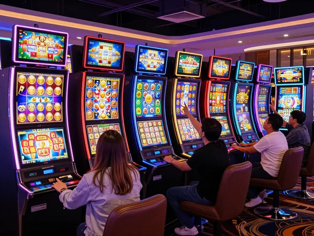 Mơ thấy người yêu cũ là điềm gì while players celebrate wins at vibrant slot machines