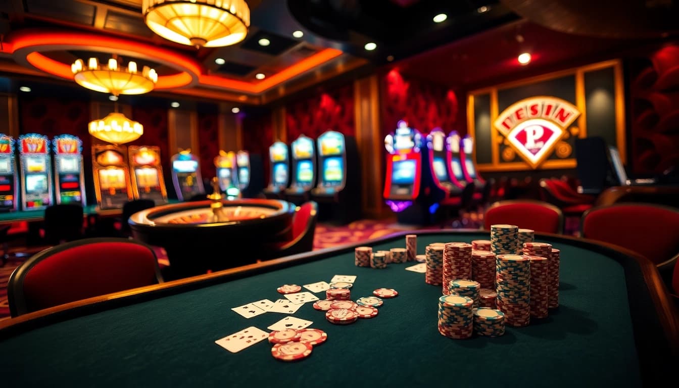 Experience the thrill of Lc88 casino with vibrant poker tables and exciting game action.