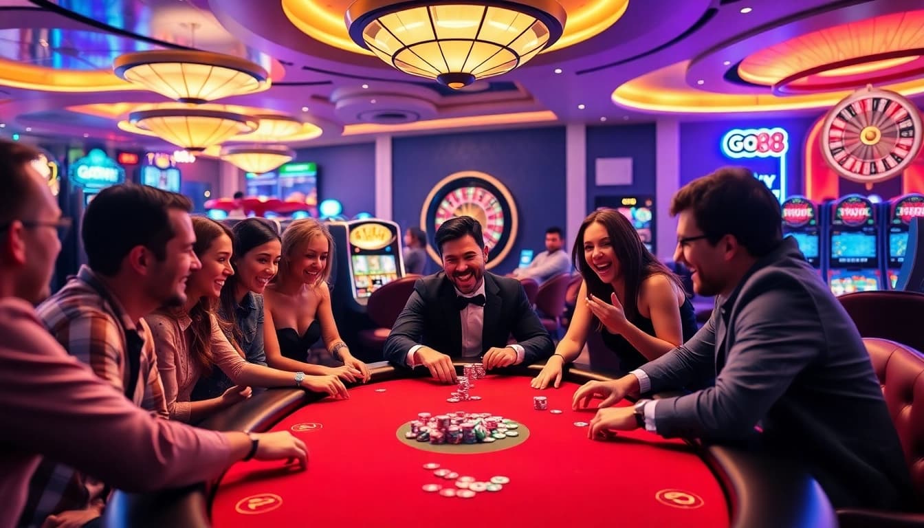Experience thrilling action at go88 play with vibrant poker and slot games in an elegant casino.