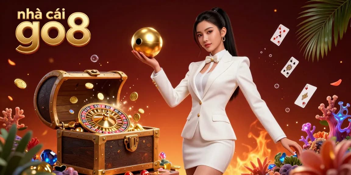 Experience the excitement at nhà cái go8 with immersive casino elements and a confident female dealer.