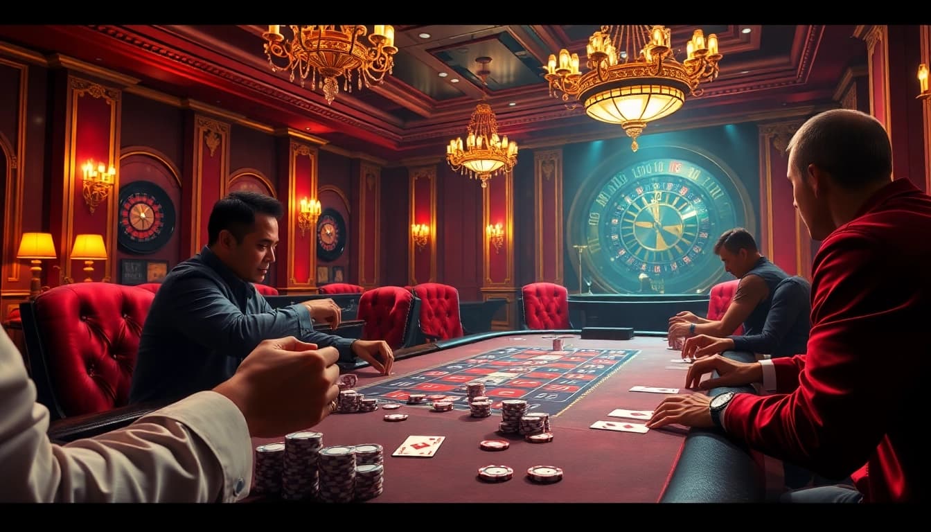 In a thrilling poker game, dirty chat spices up the atmosphere with vibrant cards and chips.
