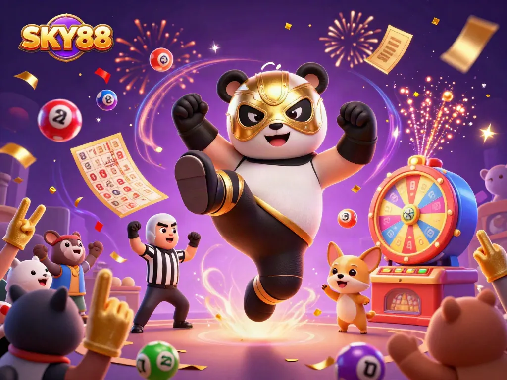 Experience the excitement of winning at SKY88 with vibrant lottery balls and a thrilling atmosphere.