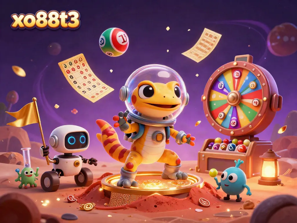 Experience the excitement of xo88t3's casino adventure as our Martian gecko explores a hidden treasure.