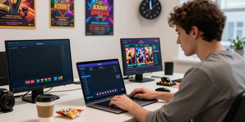 Online betting experience at 9bet with vibrant gaming displays and engaging atmosphere.