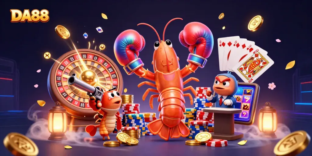 Spin the wheel as DA88 deals thrilling casino adventures with vibrant characters and dazzling gems.