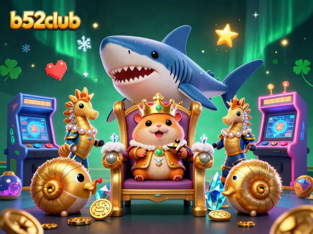 Engage in thrilling gaming moments at b52club with our vibrant 3D casino illustration.