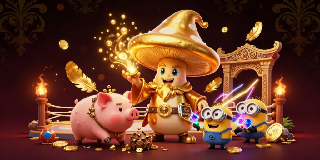 Engage with NET88 as a wizard transforms the casino realm in a thrilling 3D scene filled with treasures.