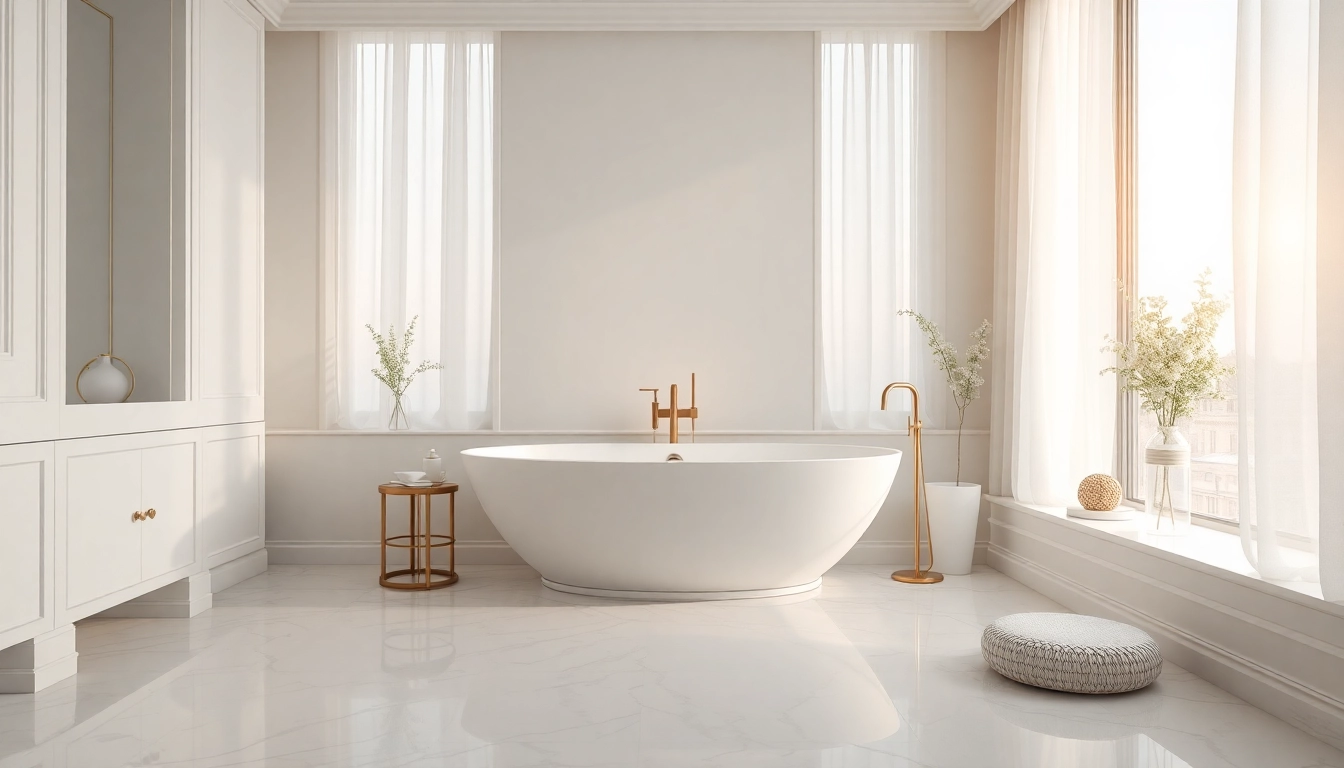 Transform your space with elegant bathrooms featuring a freestanding bathtub and luxurious design elements.