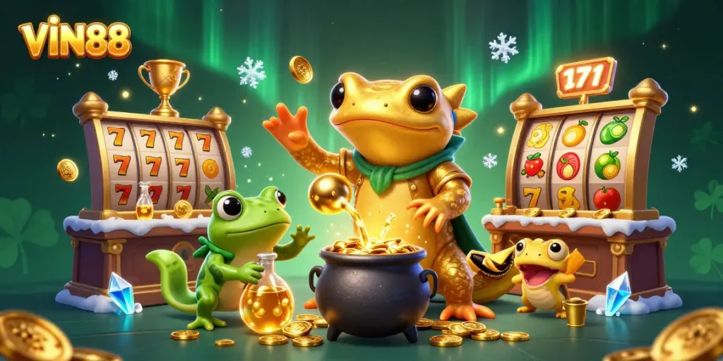 Engage with VIN88's immersive slot experience featuring vibrant characters and thrilling gameplay elements.