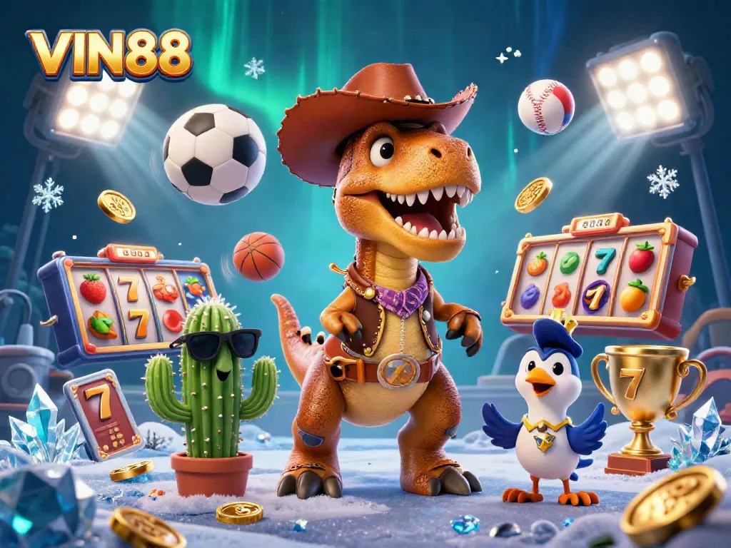 Engage with the exciting world of VIN88 through dynamic gaming illustrated in vibrant detail.