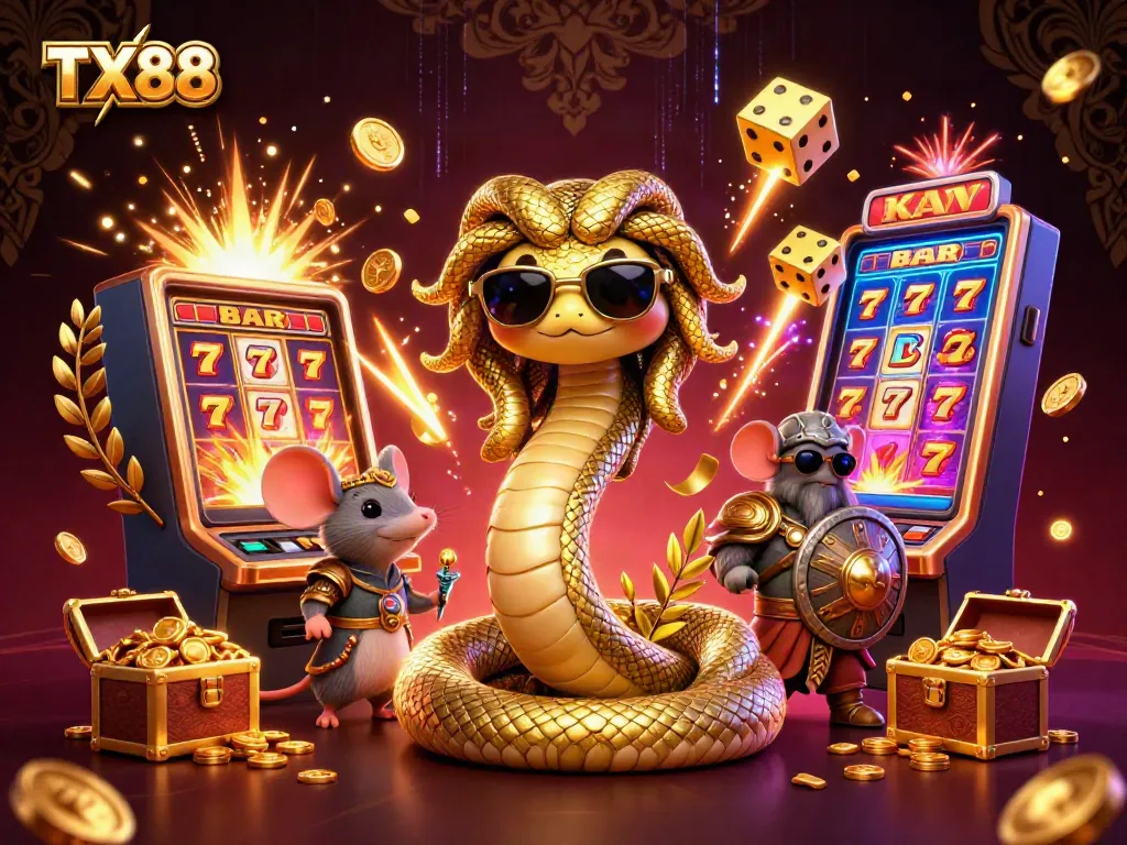 Engage with the exciting TX88 casino gaming scene showcasing illuminated slot machines and a vibrant atmosphere.