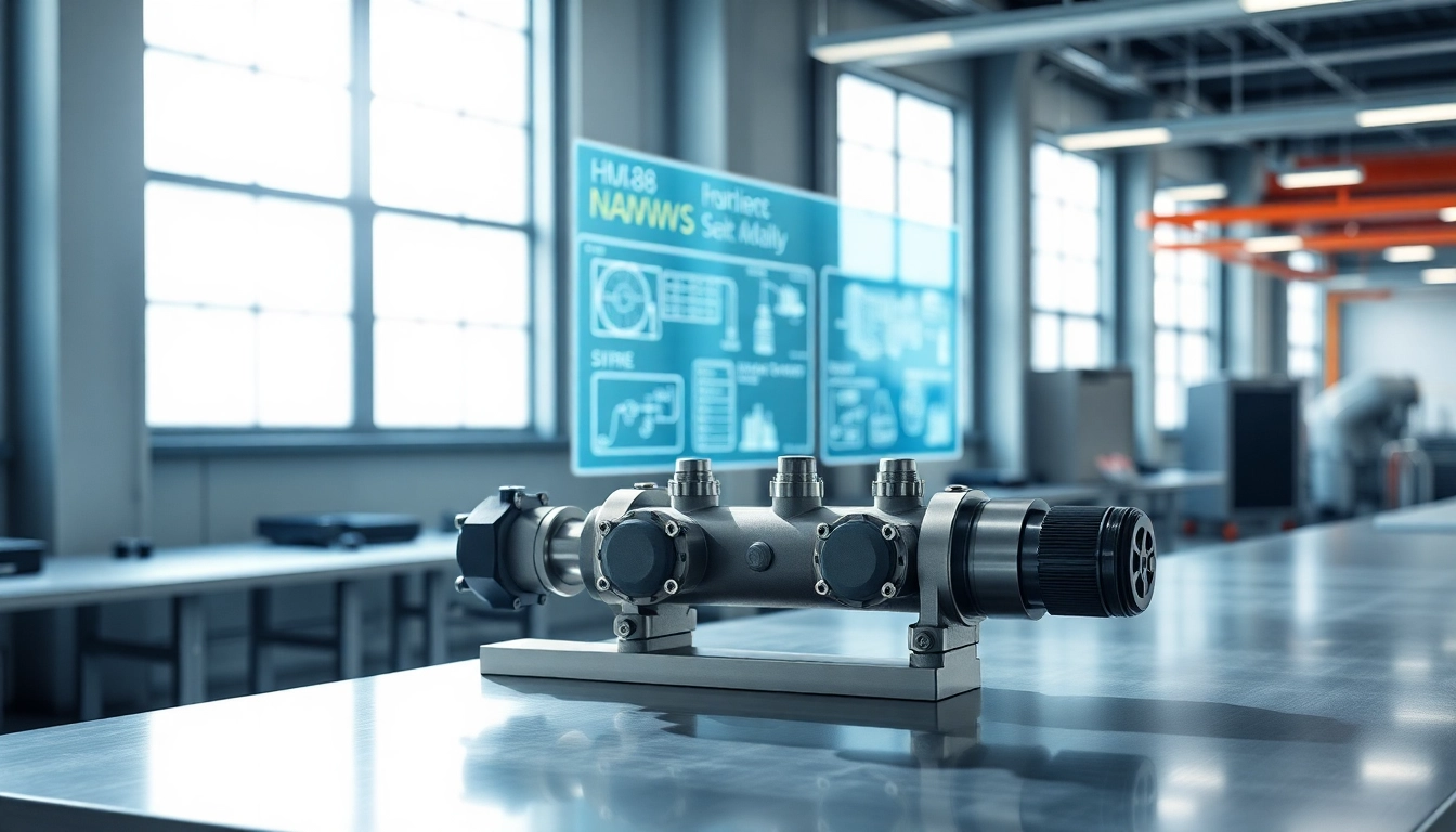 HM88 three-valve direct mount manifold system showcased in a modern industrial workspace.