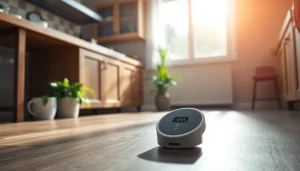 Water Leak Detection device alerting homeowners to potential leaks in a modern kitchen.
