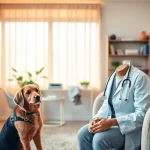 Psychologist with a dog Sydney enhancing a welcoming therapy session atmosphere