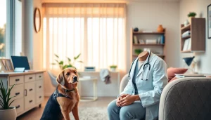 Psychologist with a dog Sydney enhancing a welcoming therapy session atmosphere