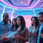 Engaging scene showcasing AI technology in sexual wellness, emphasizing sex ai interaction.