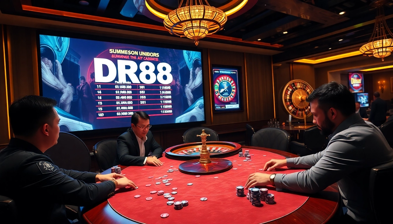 Experience the thrill of poker with DR88 in a luxurious casino environment.