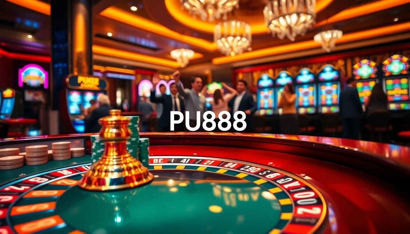 Experience thrilling gambling action at PU888 with roulette and lively slot machines.