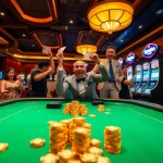 Experience the thrill of birutoto with vibrant casino tables and excited players.