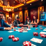 Ingatbola gameplay with vibrant chips, cards, and roulette wheel enhancing excitement.
