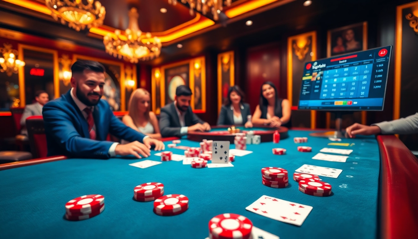 Ingatbola gameplay with vibrant chips, cards, and roulette wheel enhancing excitement.