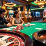 Intensely focused players at a luxurious gaming table representing the excitement of https://win79sr.com/.