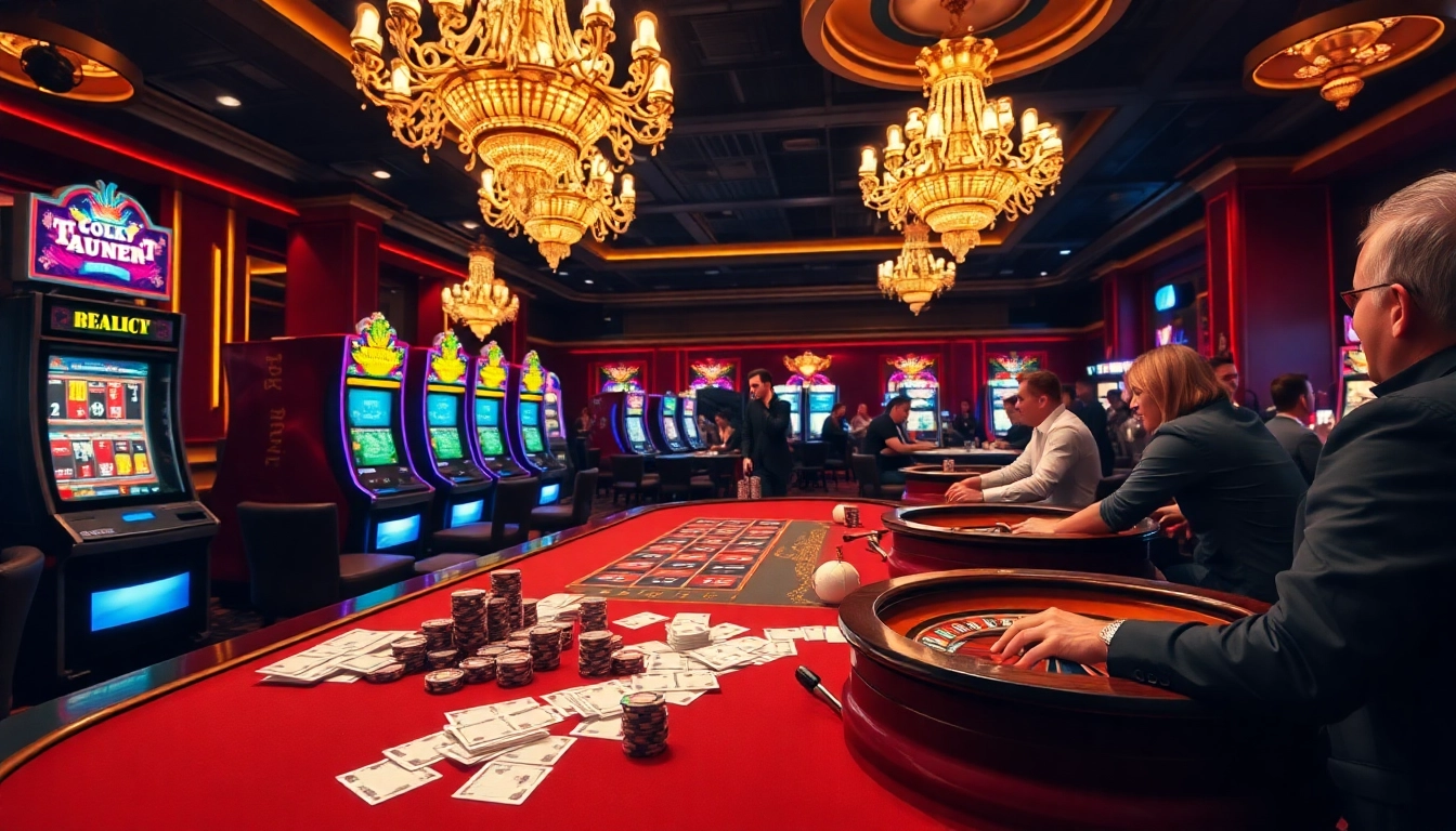 Exciting scene of high-stakes poker at a luxury casino with GO8 branding.