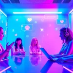Engaging AI sexchat environment showcasing vibrant digital interactions with playful AI characters.
