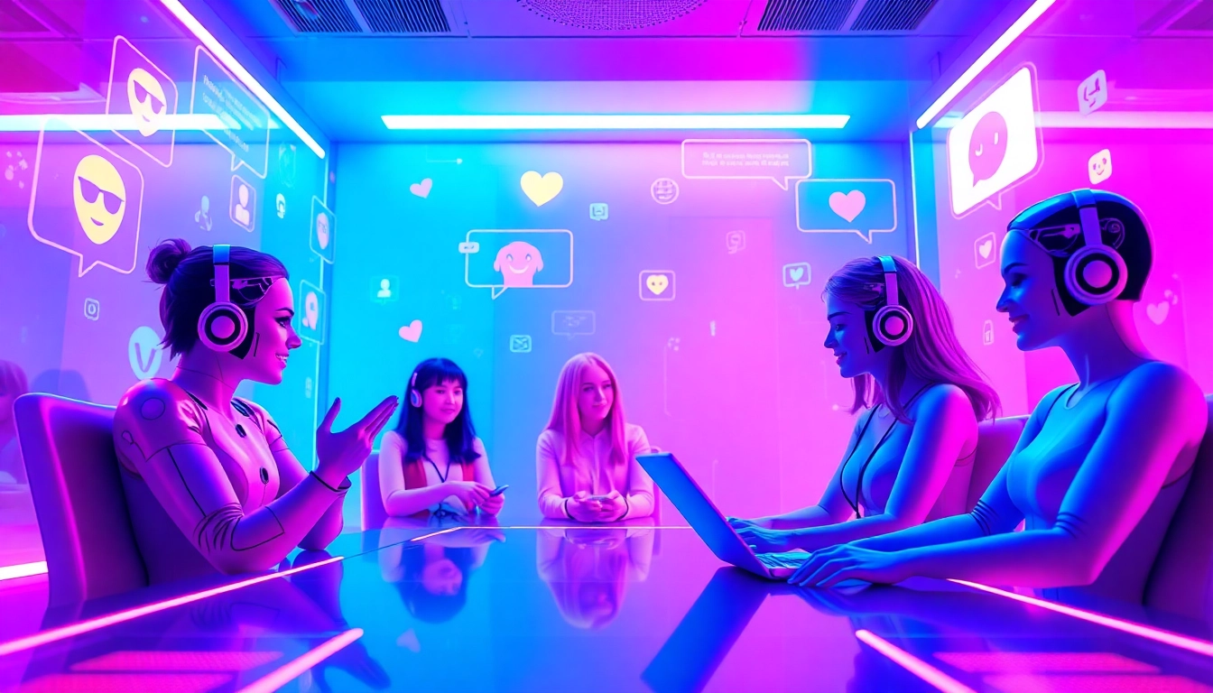 Engaging AI sexchat environment showcasing vibrant digital interactions with playful AI characters.