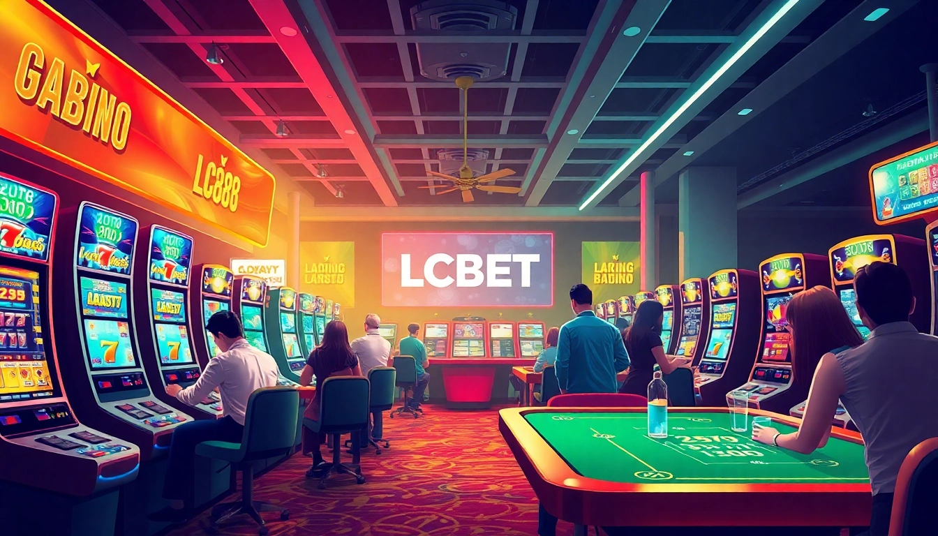 Exciting gaming experience showcasing LC88 BET with vibrant tables and players engaging in online gambling.