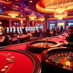 Excited players enjoying games at GG 88 casino, engaging with slot machines and poker tables.
