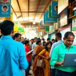 Engaging scene of people participating in Hela Ads marketplace, showcasing vibrant local advertising.