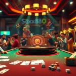 Engaged players celebrating wins at an upscale casino scene showcasing the excitement of xx88 gaming.