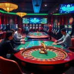 Gambling enthusiasts enjoying the casino experience at https://98winn.it.com/, surrounded by vibrant gaming action.