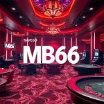 Experience thrilling gameplay at MB66, featuring poker tables and vibrant casino elements.